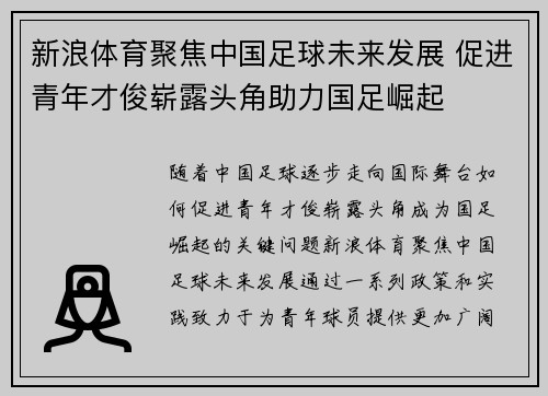 新浪体育聚焦中国足球未来发展 促进青年才俊崭露头角助力国足崛起